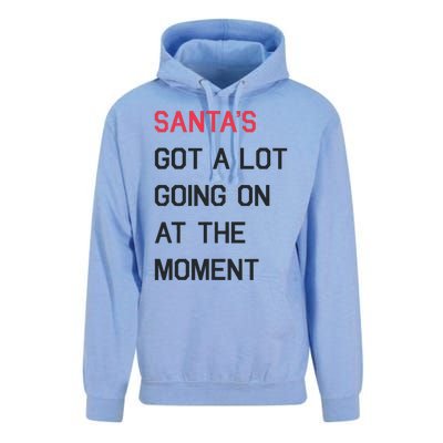 SantaS Got A Lot Going On At The Moment Christmas Holiday Unisex Surf Hoodie