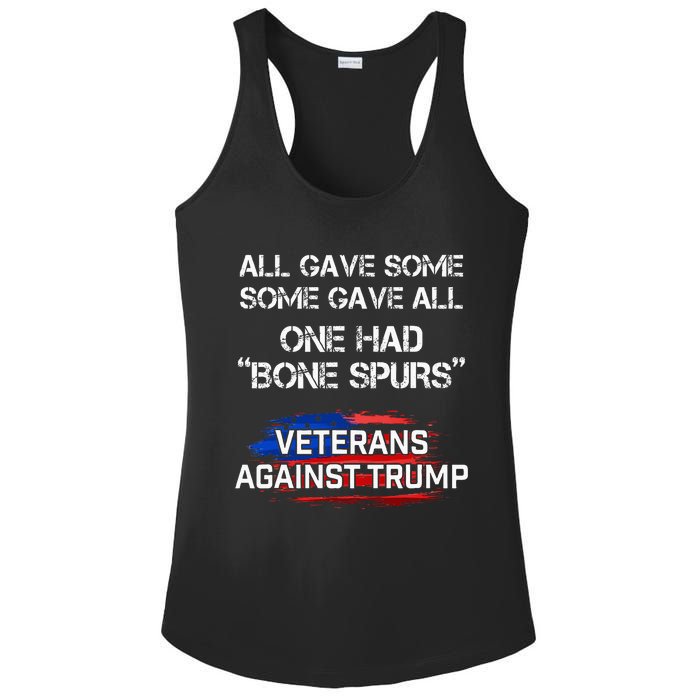 Some Gave All One Had Bone Spurs Veterans Against Trump Ladies PosiCharge Competitor Racerback Tank