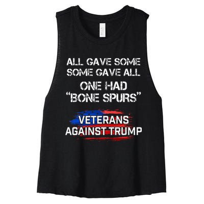 Some Gave All One Had Bone Spurs Veterans Against Trump Women's Racerback Cropped Tank