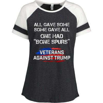 Some Gave All One Had Bone Spurs Veterans Against Trump Enza Ladies Jersey Colorblock Tee