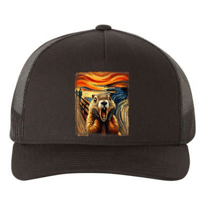 Scream Groundhog | Artistic Groundhog Day Yupoong Adult 5-Panel Trucker Hat