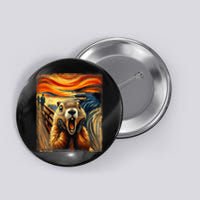 Scream Groundhog | Artistic Groundhog Day Button