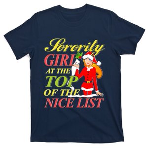 Sorority Girl At The Top Of The Nice List Christmas T-Shirt