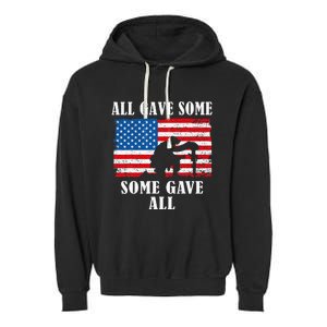 Some Gave All Memorial Veterans Day Partiotic Usa Garment-Dyed Fleece Hoodie