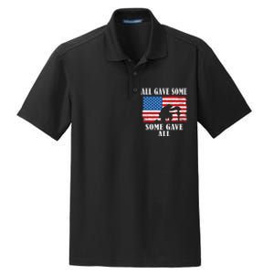 Some Gave All Memorial Veterans Day Partiotic Usa Dry Zone Grid Polo