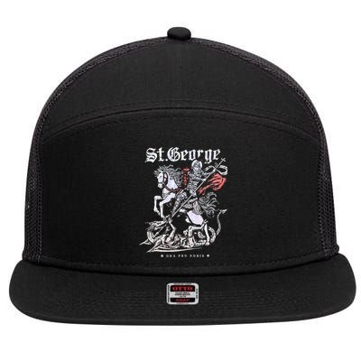 St. George And The Dragon 7 Panel Mesh Trucker Snapback Hat