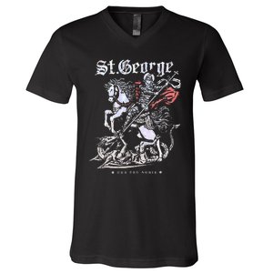 St. George And The Dragon V-Neck T-Shirt