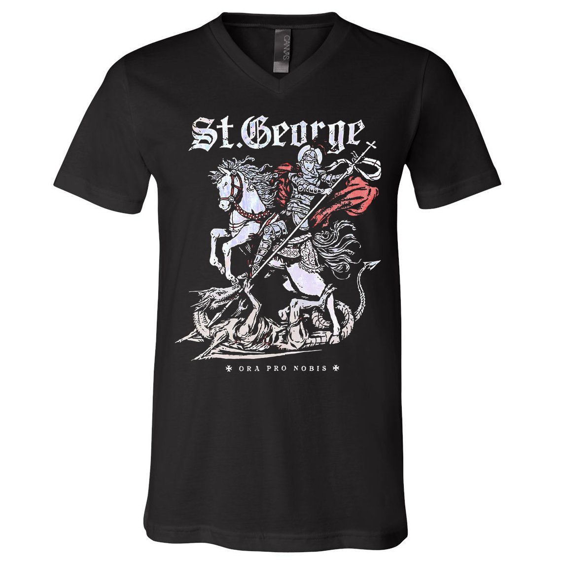 St. George And The Dragon V-Neck T-Shirt