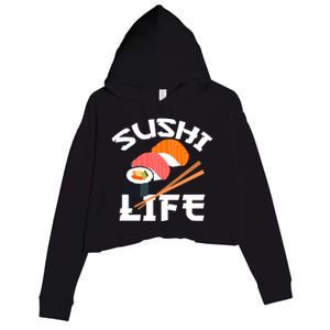 Sushi Gift Anime Sushi Life Japanese Food Lover Gift Crop Fleece Hoodie