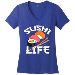 Sushi Gift Anime Sushi Life Japanese Food Lover Gift Women's V-Neck T-Shirt