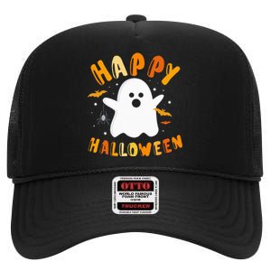 Spooky Ghosts A Playful Halloween Celebration High Crown Mesh Back Trucker Hat