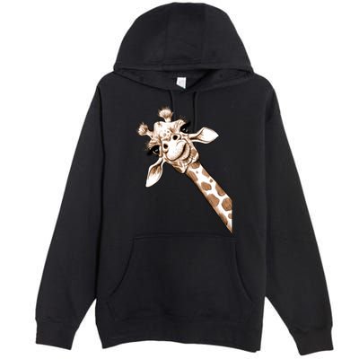 Sketch Giraffe Art Premium Pullover Hoodie