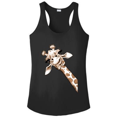 Sketch Giraffe Art Ladies PosiCharge Competitor Racerback Tank