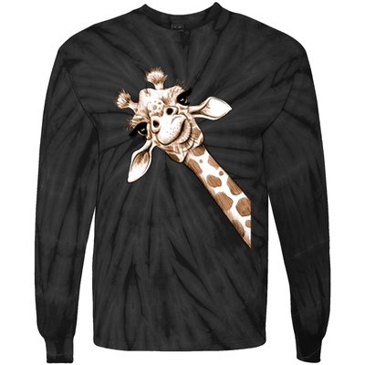 Sketch Giraffe Art Tie-Dye Long Sleeve Shirt
