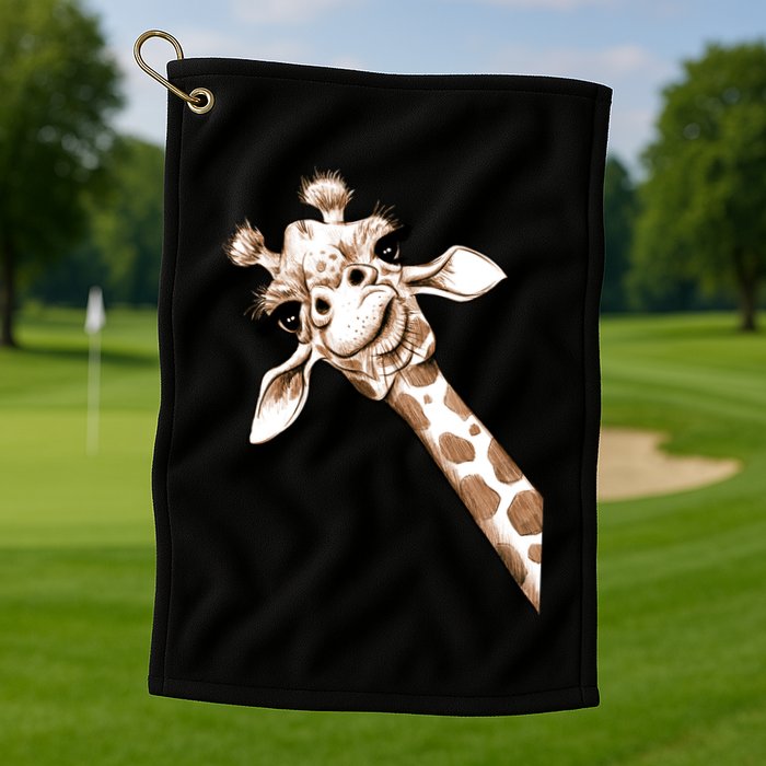 Sketch Giraffe Art Golf Towel