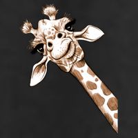Sketch Giraffe Art Golf Towel