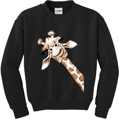Sketch Giraffe Art Kids Sweatshirt