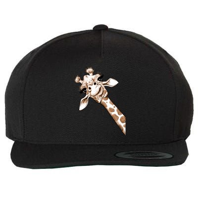 Sketch Giraffe Art Wool Snapback Cap