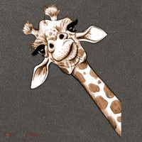 Sketch Giraffe Art Cotton Canvas Backpack