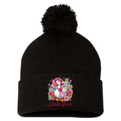 Silly Goose Auntie Aunt Coquette Mothers Day Auntie Goose Pom Pom 12in Knit Beanie