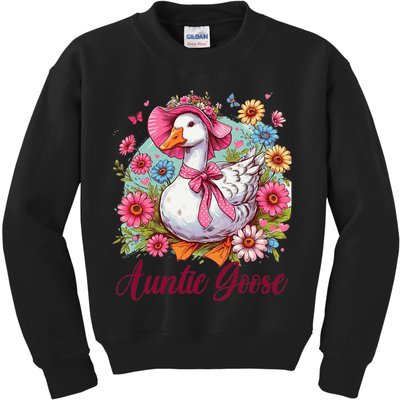Silly Goose Auntie Aunt Coquette Mothers Day Auntie Goose Kids Sweatshirt