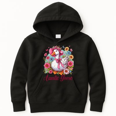 Silly Goose Auntie Aunt Coquette Mothers Day Auntie Goose Kids Hoodie