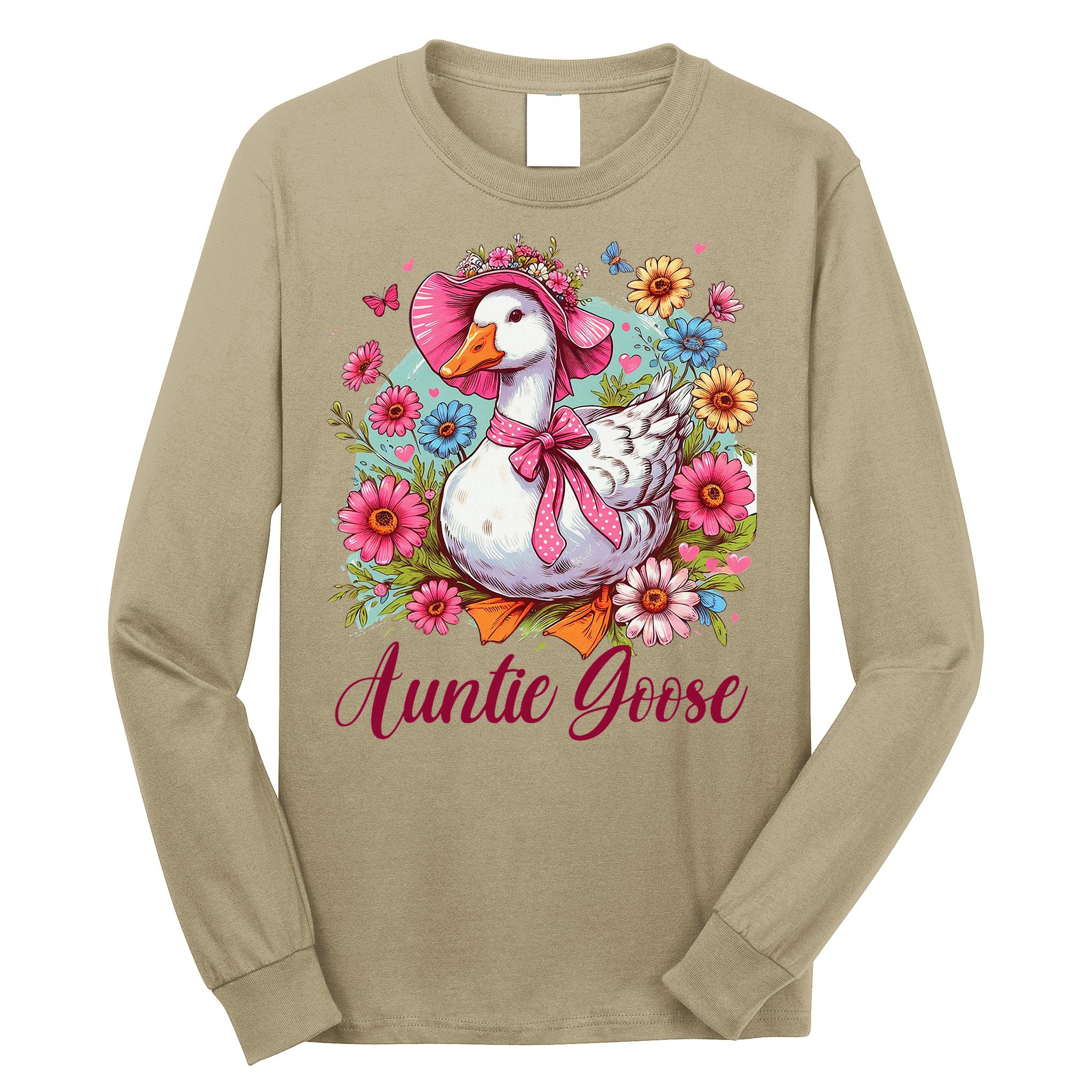 Silly Goose Auntie Aunt Coquette Mothers Day Auntie Goose Long Sleeve Shirt