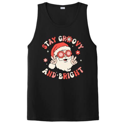 Stay Groovy And Bright Santa Xmas Retro Christmas PosiCharge Competitor Tank