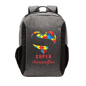 Super Grandpa Autism Awareness Gifts Autism Heart Vector Backpack