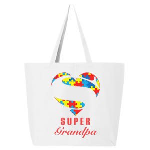 Super Grandpa Autism Awareness Gifts Autism Heart 25L Jumbo Tote