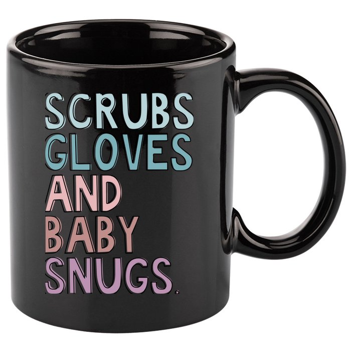 Scrubs Gloves And Baby Snugs 11oz C Handle Ceramic Mug