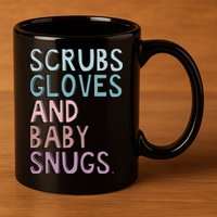 Scrubs Gloves And Baby Snugs 11oz C Handle Ceramic Mug