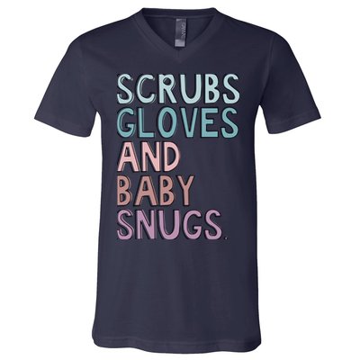 Scrubs Gloves And Baby Snugs V-Neck T-Shirt