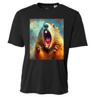 Scream Groundhog Artistic Groundhog Day Cooling Performance Crew T-Shirt