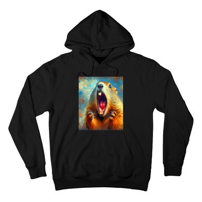 Scream Groundhog Artistic Groundhog Day Hoodie