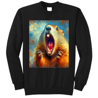 Scream Groundhog Artistic Groundhog Day Sweatshirt