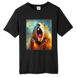 Scream Groundhog Artistic Groundhog Day Tall Fusion ChromaSoft Performance T-Shirt