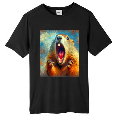 Scream Groundhog Artistic Groundhog Day Tall Fusion ChromaSoft Performance T-Shirt