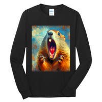 Scream Groundhog Artistic Groundhog Day Tall Long Sleeve T-Shirt