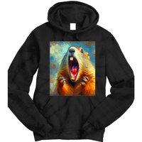 Scream Groundhog Artistic Groundhog Day Tie Dye Hoodie