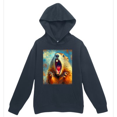 Scream Groundhog Artistic Groundhog Day Urban Pullover Hoodie