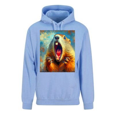 Scream Groundhog Artistic Groundhog Day Unisex Surf Hoodie