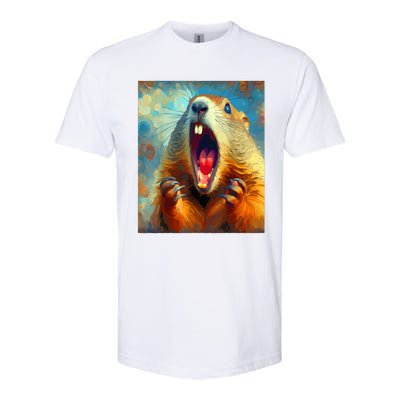 Scream Groundhog Artistic Groundhog Day Softstyle CVC T-Shirt