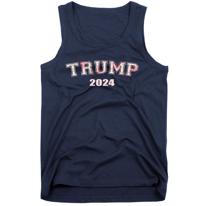 Soft Girl Aesthetic Trump Floral Republican Tank Top