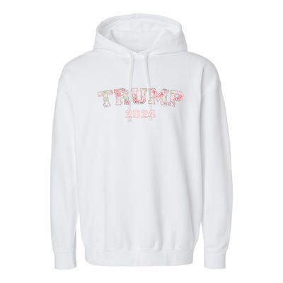 Soft Girl Aesthetic Trump Floral Republican Garment-Dyed Fleece Hoodie