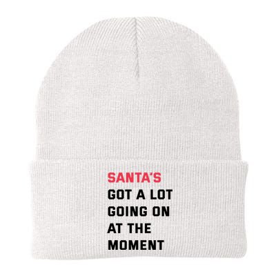 SantaS Got A Lot Going On At The Moment Christmas Holiday Knit Cap Winter Beanie