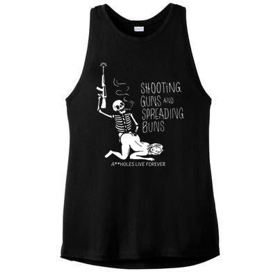 Shooting Guns And Spreading Buns Ladies PosiCharge Tri-Blend Wicking Tank