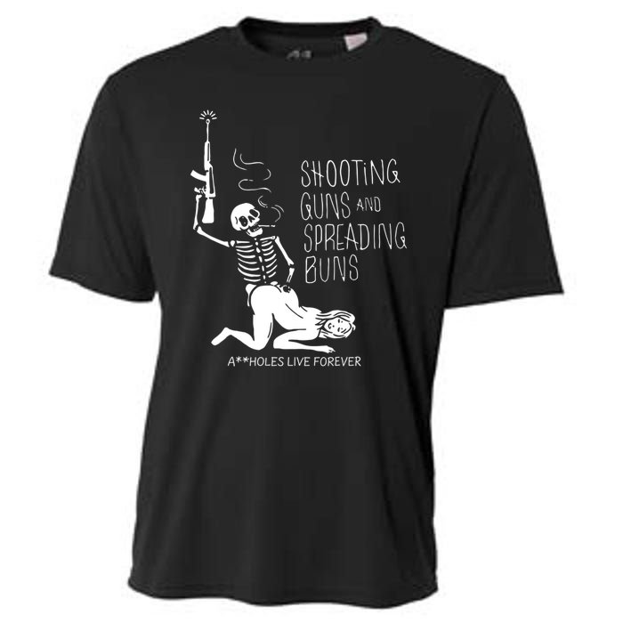 Shooting Guns And Spreading Buns Cooling Performance Crew T-Shirt