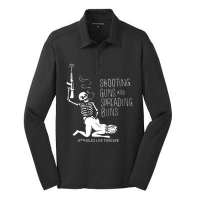 Shooting Guns And Spreading Buns Silk Touch Performance Long Sleeve Polo