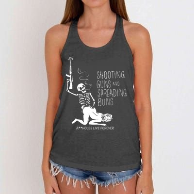 Shooting Guns And Spreading Buns Women's Knotted Racerback Tank